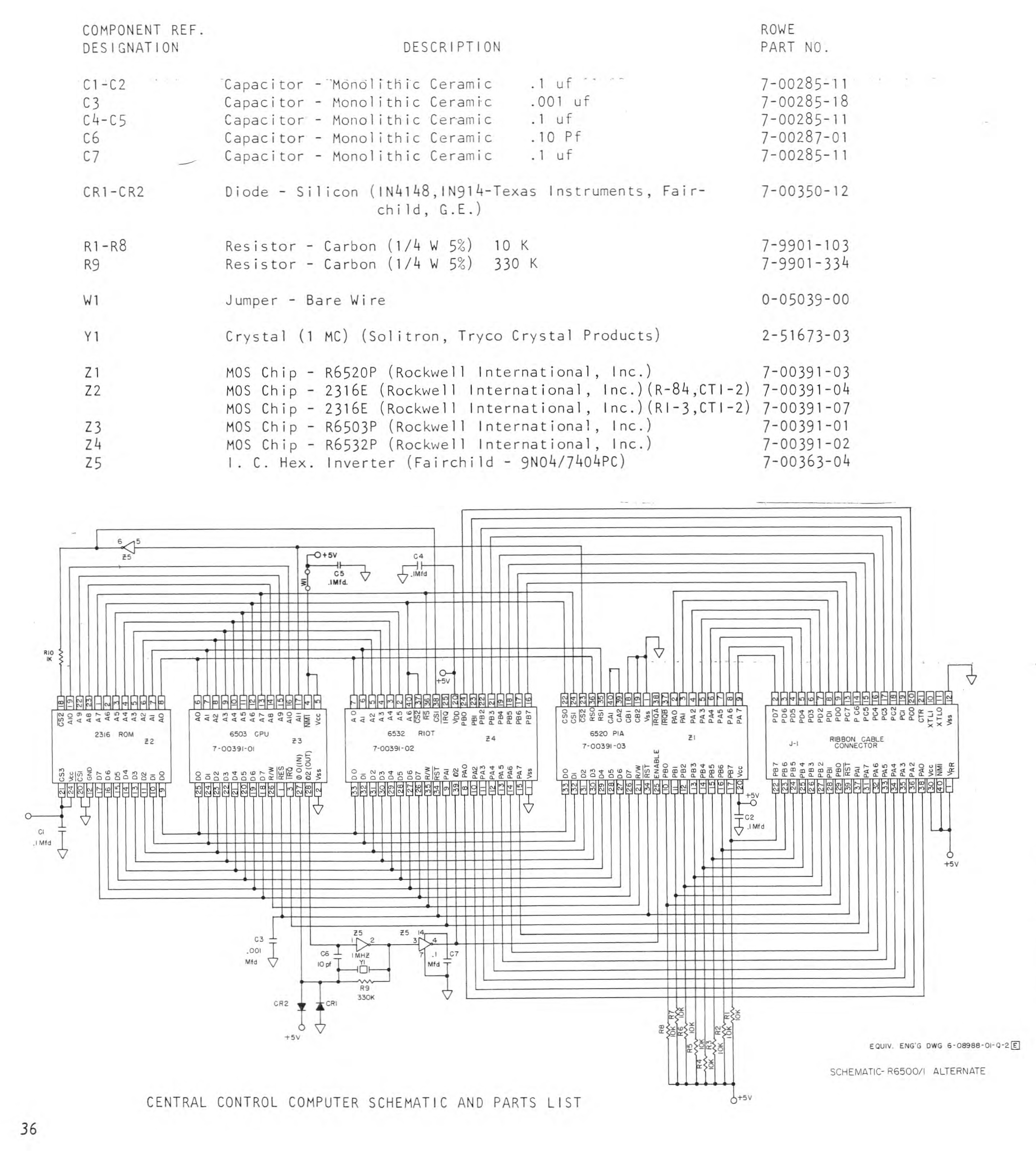 Schematic of the original microcontroller